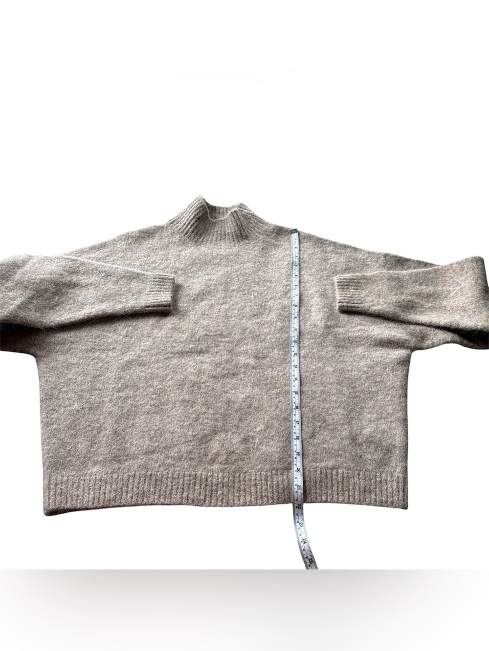 & Other Stories Stockholm Atelier XS Cropped Mock Neck Alpaca Blend Sweater - Picture 8 of 8